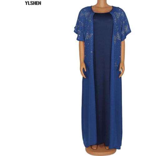 2 Piece Set Africa Dress African Dresses For Women Clothes New Style Diamond 2PC Africa Clothing Daily Dress Evening Party Dress