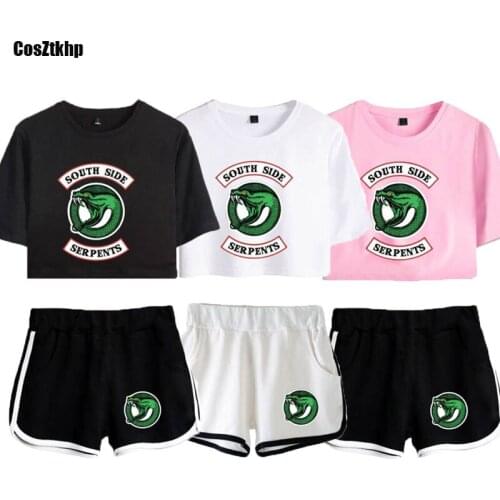 South Side Serpents Riverdale Tshirt Shorts Suit Women Girls Running T-shirt Pants Riverdale SouthSide Sweatshirt Sets Gift Tops