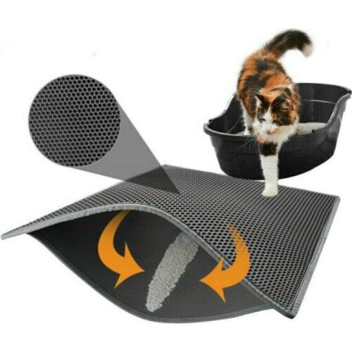 Cat Litter Tray Mat Trapping Double Layer Honeycomb Design Foldable Tray Trap Pad