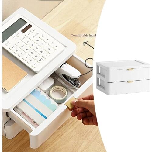 Multifunctional Office Desktop Drawer Plastic Stackable Storage Box Files Paper Makeup Jewlery Organizer Hoder