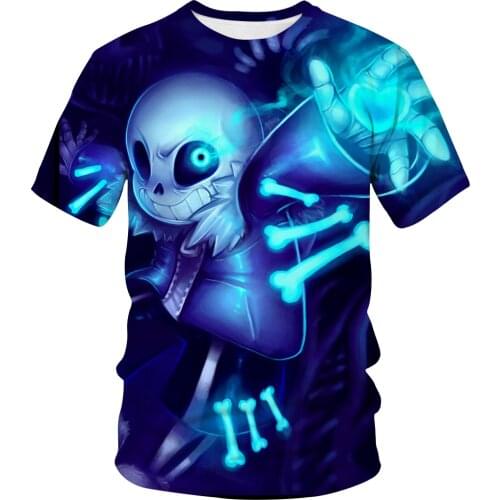 2019 New Undertale Sans pattern unisex T-shirt 3D printed skull fashion mens T-shirt Harajuku top Halloween T-shirt
