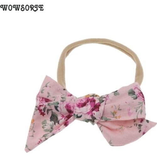 Cloth dot Bow Nylon baby Headbands For Kids Girls Soft Stretch hair band Accessory children baby Hair Accessories Headwear