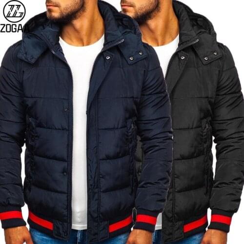 ZOGAA New Style Mens Winter Warmth Korean Winter Clothes Mens Padded Jacket Hooded Padded Jacket