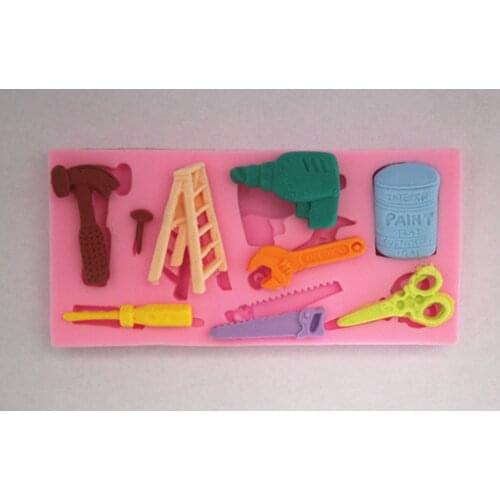 NEW Shear , , hammer tools series shape fondant molds, candle molds, sugar craft tools, chocolate moulds, bake wareFM076