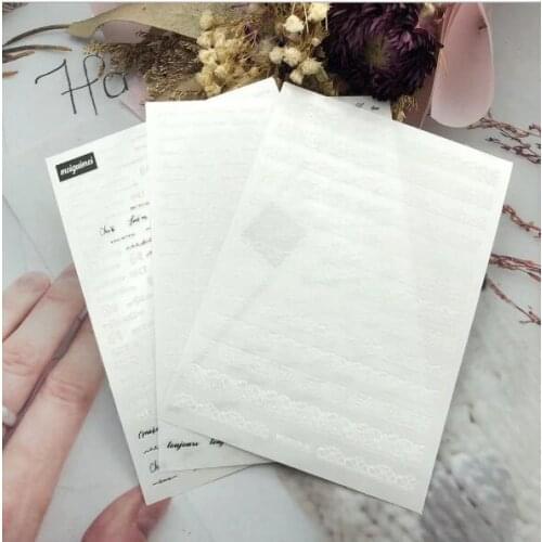 New Patterns Lace& English Words Dry Nail Stickers Back Glue Nail Decals