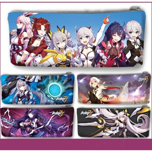 Pencil Bags Honkai Impact 3 Anime Kawaii Stationary Box Pencil Cases Cartoon Student Cartoon Study Office Supplies Sustationery