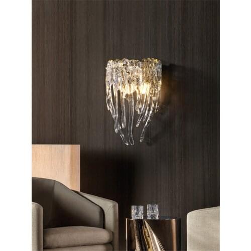 Nordic icy hanging glass wall lamps living room bathroom Mirror wall sconces lights modern bedroom home deco lighting fixtures