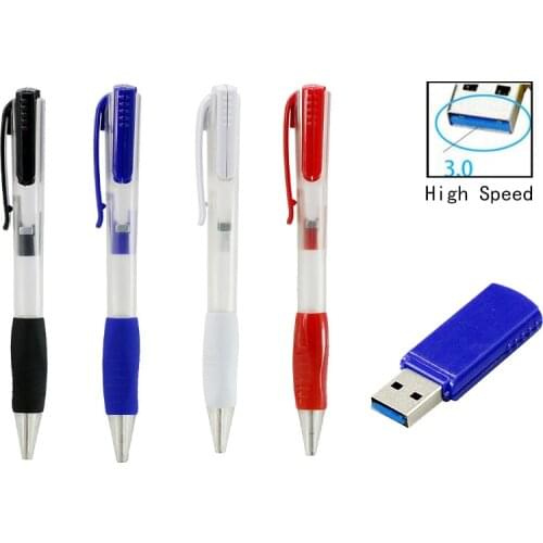 USB 3.0 Hot Ballpoint Pen Model Laser Light USB Flash Drive Pen Drive Memory Stick PenDrive 4GB 8GB 16GB 32GB 64GB Business Gift