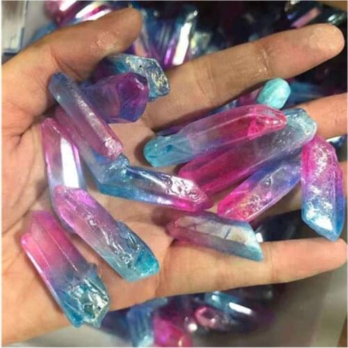 Aura Clear Quartz Rough Specimen Natural Folk Crafts Crystal Stones For Gifts