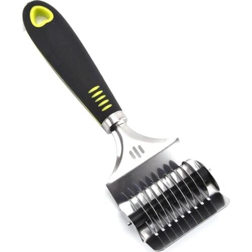 Noodle Cutter Roller Non-slip Comfort Handle Stainless Steel Pasta Spaghetti Maker Noodle Lattice Roller Dough Cutter