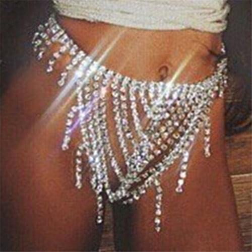Sexy Rhinestone New Underwear Chain Bra and Panties for Women Nightclub Crystal Body Chain Set Bikini Harness Luxury Jewelry