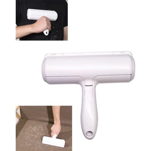 Pet Hair Roller Remover Lint Brush 2-Way Dog Cat Comb Tool Convenient Cleaning Dog Cat Fur Brush Base Home Furniture Sofa Clothe