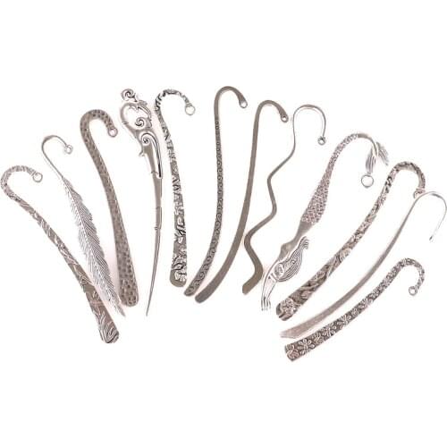 Mixed 12pcs Vintage Silver Best Gift for Reader Snitch Harry Bookmark Charms Bookmark Gift Handmade DIY Alloy Jewelry
