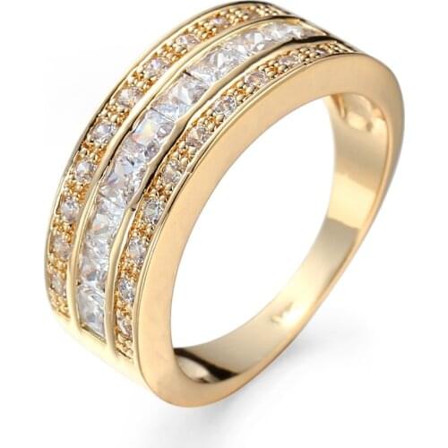 Trendy New Jewellery Ring Gold Color Women Rings Made With Genuine SWA Element Austrian Crystal Wholesale KC-JZ070