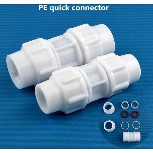 1Pc 20/25/32mm Hi-quality PE Water Tube Direct/ Reducer Quick Connector Garden Agricultural Irrigation System Accessories