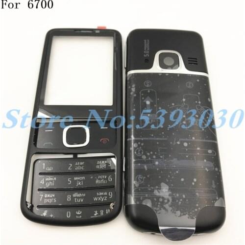 Rear 6700 Front Middle Frame Back Cover Battery Door Case For Nokia 6700 6700C Classic Full Housing With English&Russia Keypad