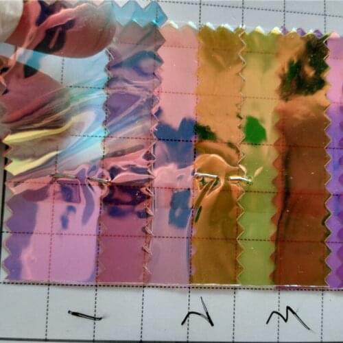 0.4mm Transparent Symphony colorful laser holographic plastic PVC fabric imitation leather material