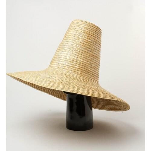 01906-HH7359 23cm high Handmade straw Walking Show Models fedoras cap men women leisure hat