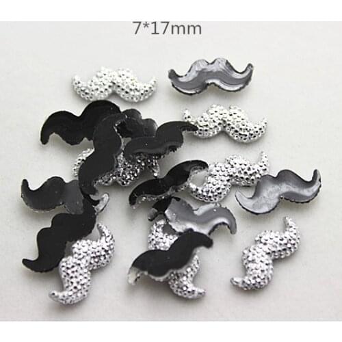 100pcs 7*17mm Beard shape silver plated resin rhinestone flatback cabochon DIY Craft decoration