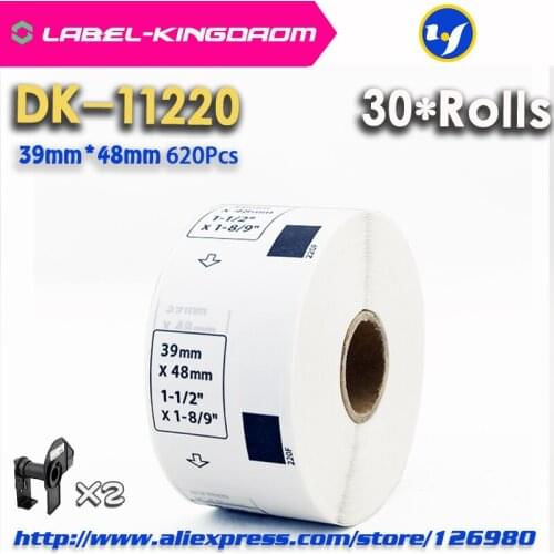 30 Refill Rolls Compatible DK-11220 Label 39mm*48mm 620Pcs Compatible for Brother Label Printer QL-700/720 White Paper DK-1220