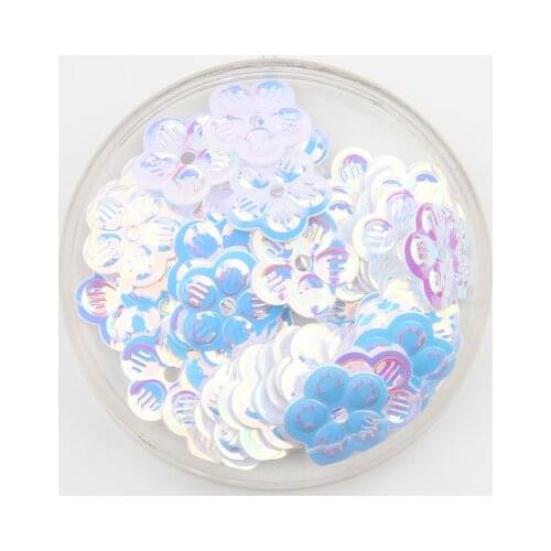 500pcs 13mm Flower Sequins With 1 Center Hole Plum Blossom Sewing,Wedding Craft,Kids DIY Garment Accessories White Spangles