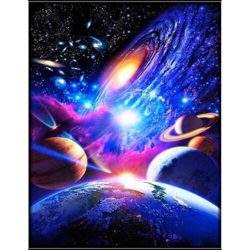 5d Diy Diamond Painting Planet Interstellar Space Full Drill Round Diamond Embroidery Cross Stitch Crystal Mosaic Picture Decor