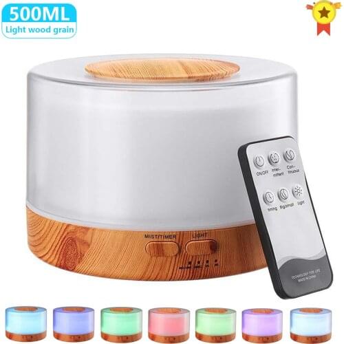 500ML Aromatherapy Diffuser Xiomi Air Humidifier with LED Light Home Room Ultrasonic Cool Mist Aroma Essential Oil Diffuser
