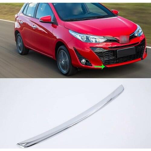 Car Accessories Exterior ABS Chrome Front Bumper Skid Molding Cover Trim For Toyota Vios/Yaris Hatchback 2019 Car-styling