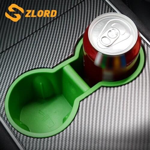 Zlord for Tesla Model 3 Y Model3 ModelY 2017 - 2021 Car Non-slip Cup Holder Cover Water Cup Holder Interior Accessories