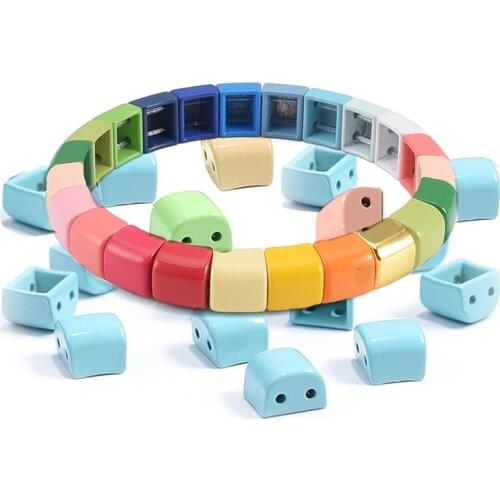 10pcs/bag rainbow tila beads metal myuki seed beads charm bracelet diy crafts beads jewelry making hematite japanese beads vsco