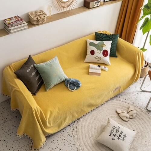European Chenille Sofa Cover Lace Soft Cushion Non-slip Universal Couch Towels Chaise All Seasons Furniture Covers Living Room