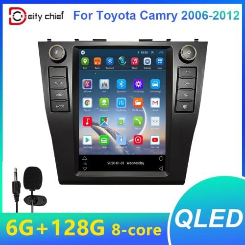 Black Android car Multimedia Player radio for Toyota Camry 2006-2012 2in GPS Navigation Tesla style
