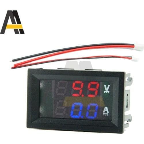 Digital Voltmeter Ammeter DC 110V 10A 50A 100A 4 Line Panel Amp Volt Voltage Current Meter Tester Detector Dual LED Auto Car
