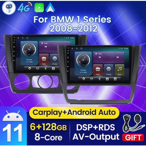 DSP 2 din Android 11 6G+128G Car Stereo For BMW 1-Series 1 Series E81 E82 E87 E88 2008-2012 Autoradio Multimedia Radio Player BT