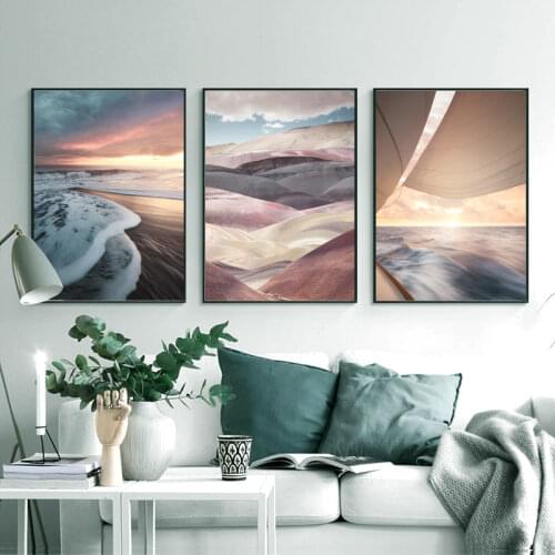 Extraction scenery Canvas Painting Mountain Snow Mountain Nordic Poster Print Wall Art Picture Modern Living Room Decor