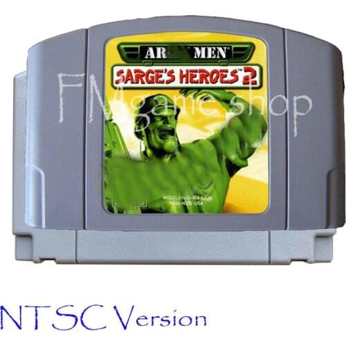 Amy Men Sarges Heroes 2 English Game Cartridge for 64 bit USA NTSC Version Video Game Console Card