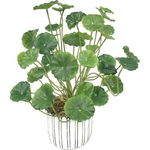 18 Heads Simulated Copper Coin Grass Artificial Flower Bouquet Desktop Decoration Hydroponic Plant Bonsai Home Office Decor