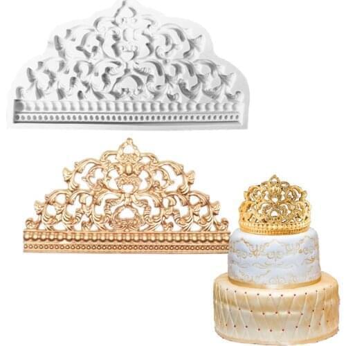 Crown Fondant Silicone Mold Cupcake Topper Chocolate Mold Pastry Cookies Candy Ice Cube Clay Mould Baking Cake Decorating Tool