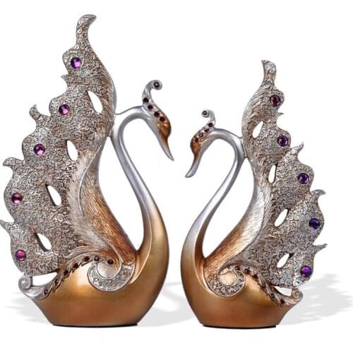Creative Couple Swan Ornaments Home Accessories Living Room TV Cabinet Decoration New Wedding Gifts to Send Girlfriends Wedding