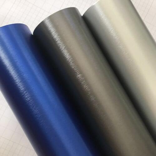 Matt Chrome Metallic Brushed Aluminum Vinyl Car Wrap Film Sticker DIY Styling Vehicle Decoration with Air Bubble Release