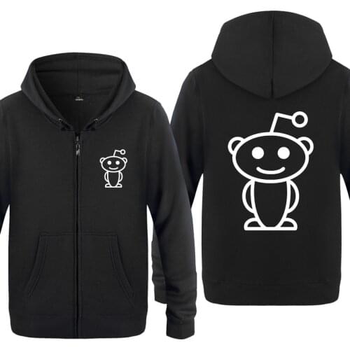 Cute Reddit Aliens Movie Hoodies Men Fashion Mens Long Sleeve Fleece Zipper Jackets Cardigans Hooded Sweatshirts