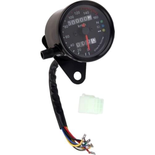 Motorcycle Dual LED Odometer Speed Speedo Meter Gauge 0-160km/h Backlight