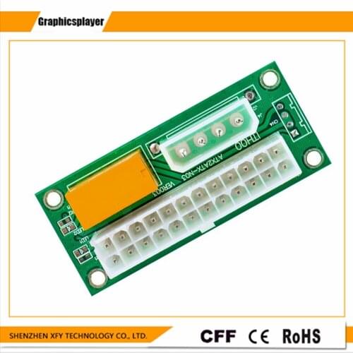 Newest ATX 24Pin to Molex 4Pin Dual PSU Power Supply Sync Starter Extender Cable Card For BTC Miner Machine