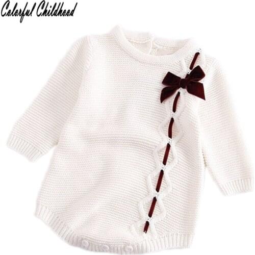 Baby Girl Clothes Bodysuits Striped Bow Long Sleeve Round Collar Newborn Baby knitting Bodysuit Bodies Toddler Outwear for 3-24m