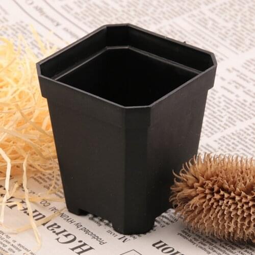 100PCS Plant Disposable Flower Pot Small Black Square Cutting Seedling Plastic Square Pot