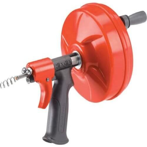Ridgid GIDDS-813340 41408 Power Spin with AUTOFEED Maxcore Drain Cleaner Cable, and Bulb Drain Auger To Remove Drain Clogs