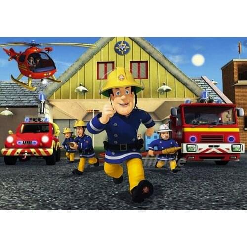 Full Square Round crystal Mosaic 5D Diamond Painting Cartoon 3D Diamond Embroidery sam the fireman pictures Home Decoration DF58