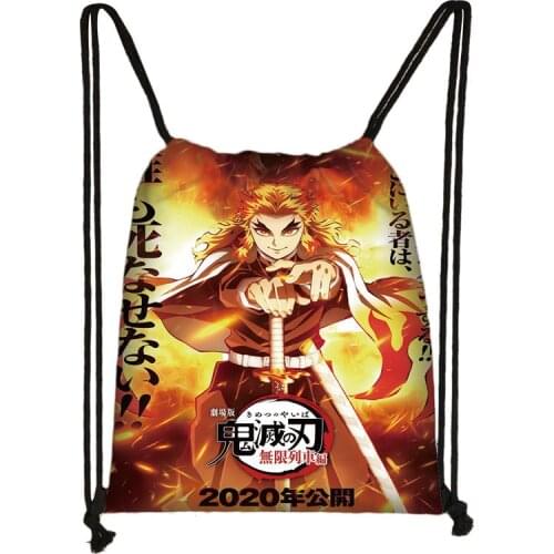 Hot Japan Demon Slayer: Kimetsu No Yaiba Cartoon Drawstring Bag Student Portable Outdoor Shopping Eco Bag