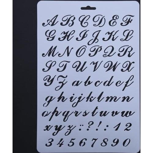 Hollow DIY Alphabet Number Lettering Stencil Template Letter Scrapbooking Stencils Painting Paper Craft Word School Supplies