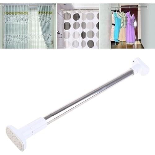 Extendable Telescopic Rods Shower Curtain Poles Clothes Wardrobe Organizer Rack Bathroom Bedroom Home Accessories